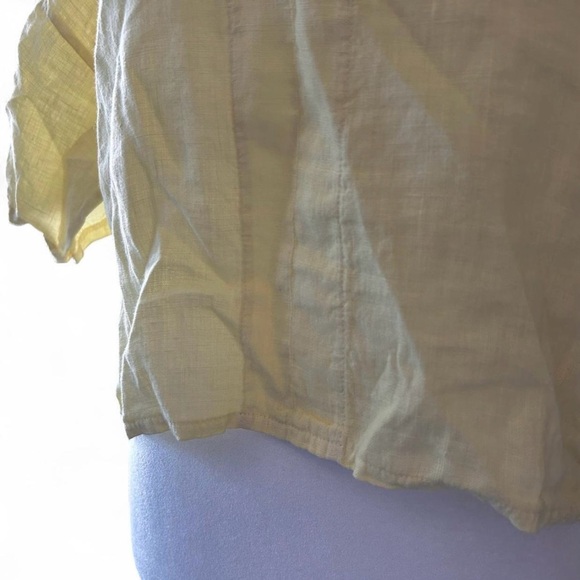 Yellow Linen Collared Top - Picture 3 of 8